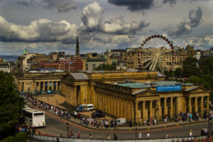 View down to Edinburgh National Gallery